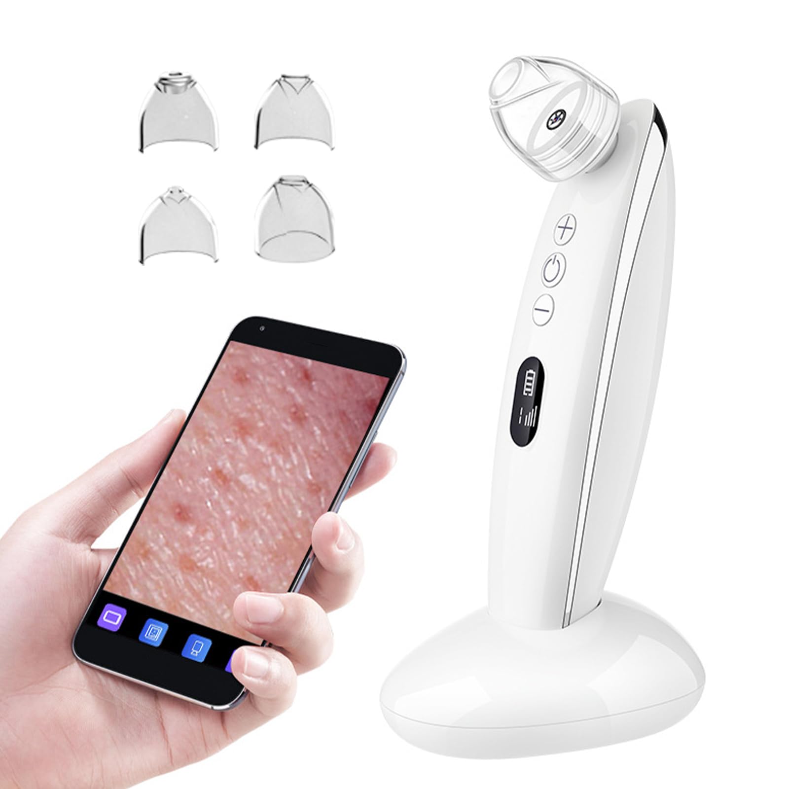 Rimozione di punti neri elettrico per rimuovere punti neri con regolazione della velocità pixel 6 da 200 W per una pulizia profonda del viso e 4 testine di aspirazione