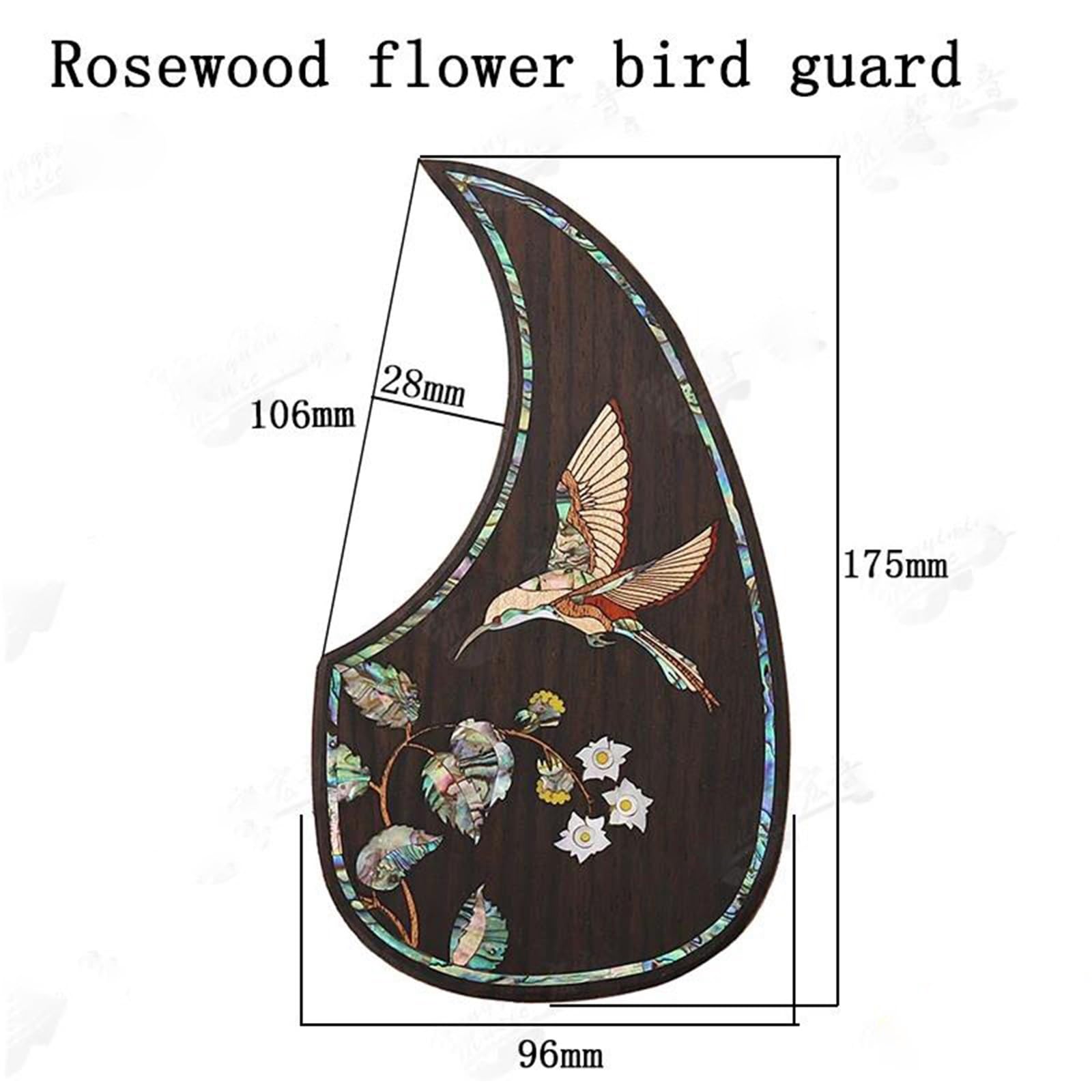 1 Protector De Púas Para Guitarra Acústica Folclórica Adhesivo Para Púas Superior Accesorios Para Guitarra Acústica Madera De Rosa(G05335)