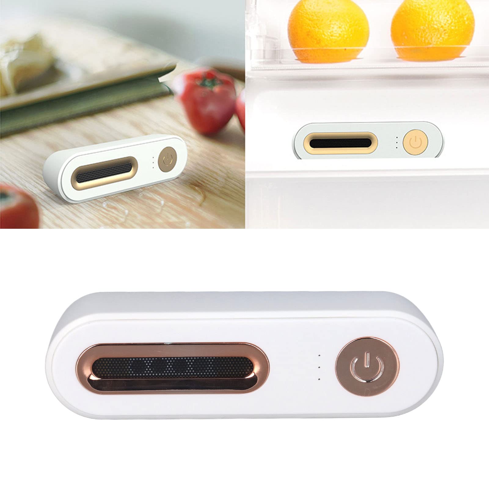 Desodorante de Nevera Mini USB, Desodorante de Nevera PortáTil Recargable, Eliminador de Olores de Nevera Reutilizable, Estancia de una Carga Durante 45 DíAs para Nevera, Coche, Armario, Armario,