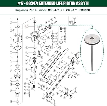 883-471 Aftermarket Piston Driver Assembly for NR65AK2S Strip Nailer