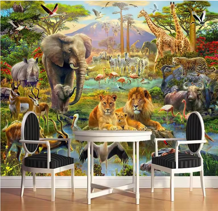 Papier peint 3D animaux dessin animé : transformez son salon - 4