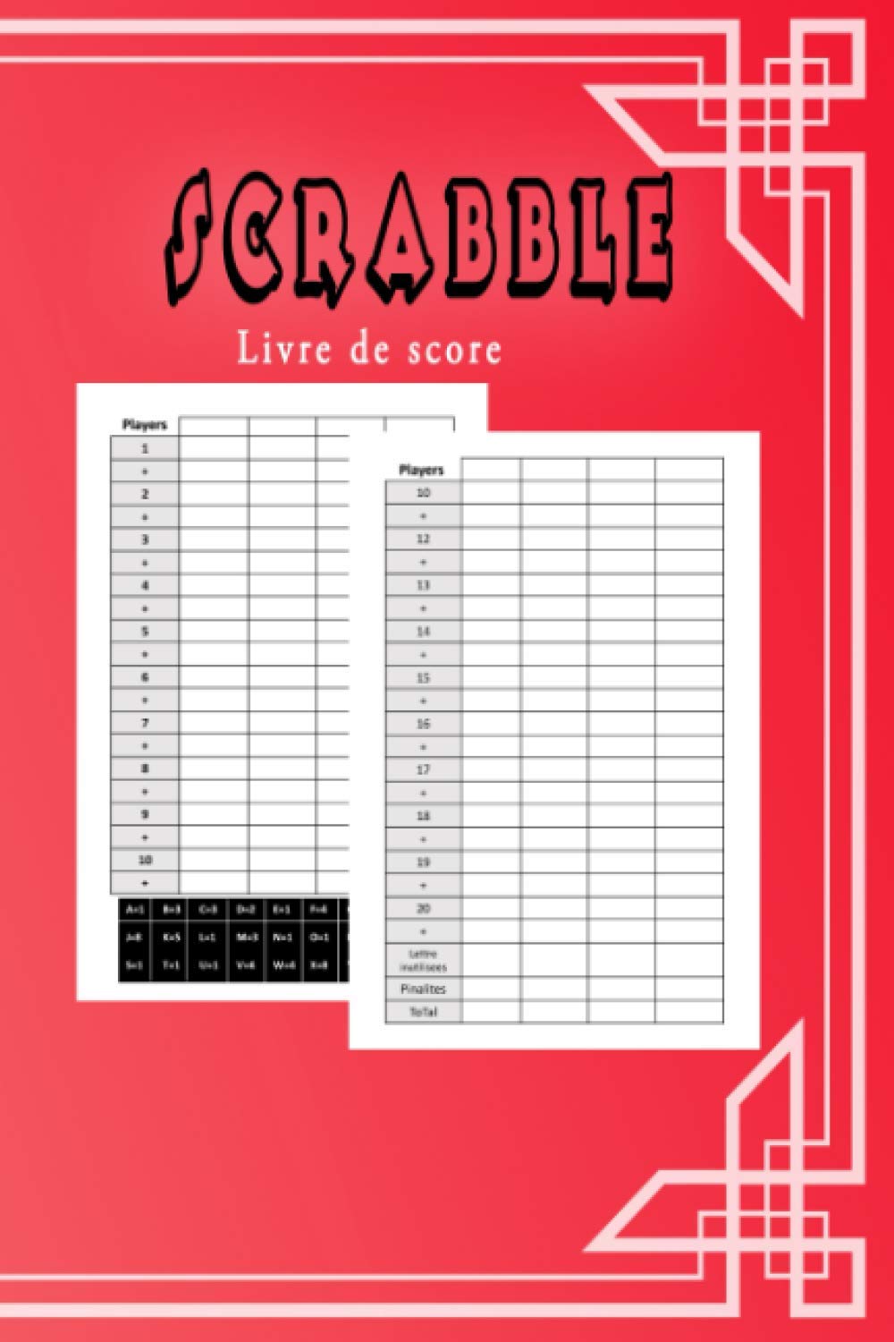 Scrabble Livre de score 120 feuilles de Scores Scrabble Grille de