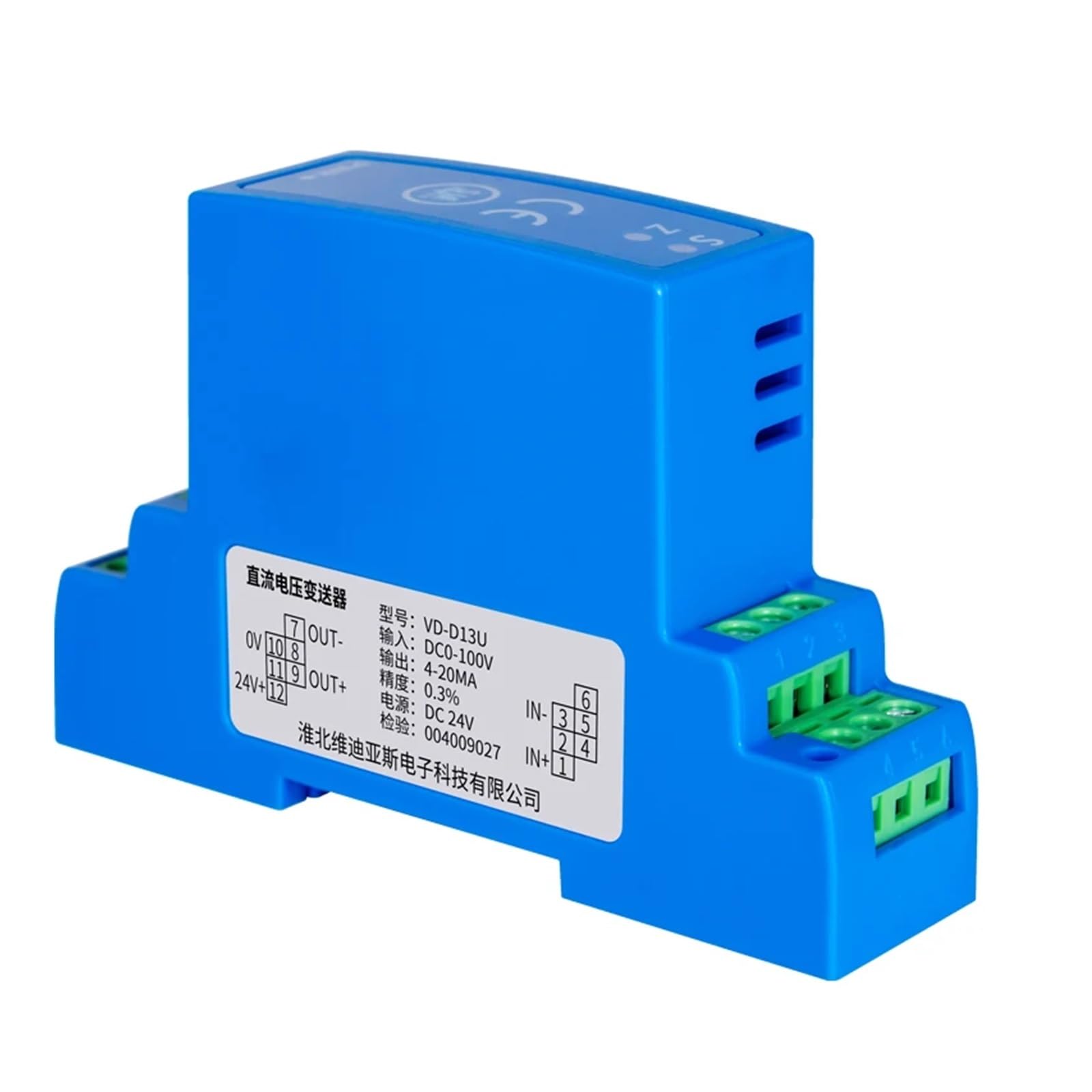 DC/AC-Spannungstransmitter 5V/10V/50V/100V/200V/300V/500V/1000V Spannungssensor 4-20mA 0-10V RS485 Relais-Wandler(DC24V Power SUPPLY-0-10V Output)