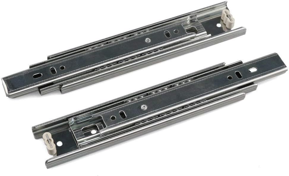 payanwin Drawer Slides 8 Inch Ball Bearing Full Extension 3 Section Slide Track Mounting Drawer Runners Slider for Cabinet Home Furniture, 2 Pack (Silver 8 Inch)