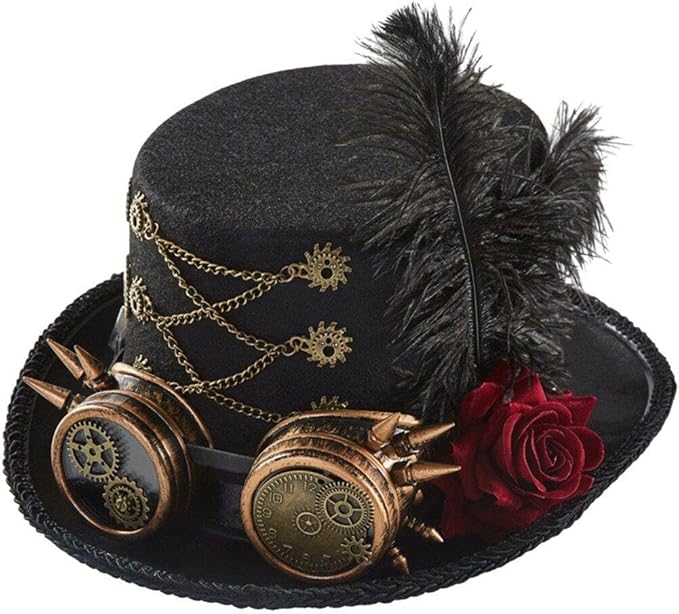 Unisex Steampunk Hats Steampunk Hat with Goggles for Halloween Costume ...