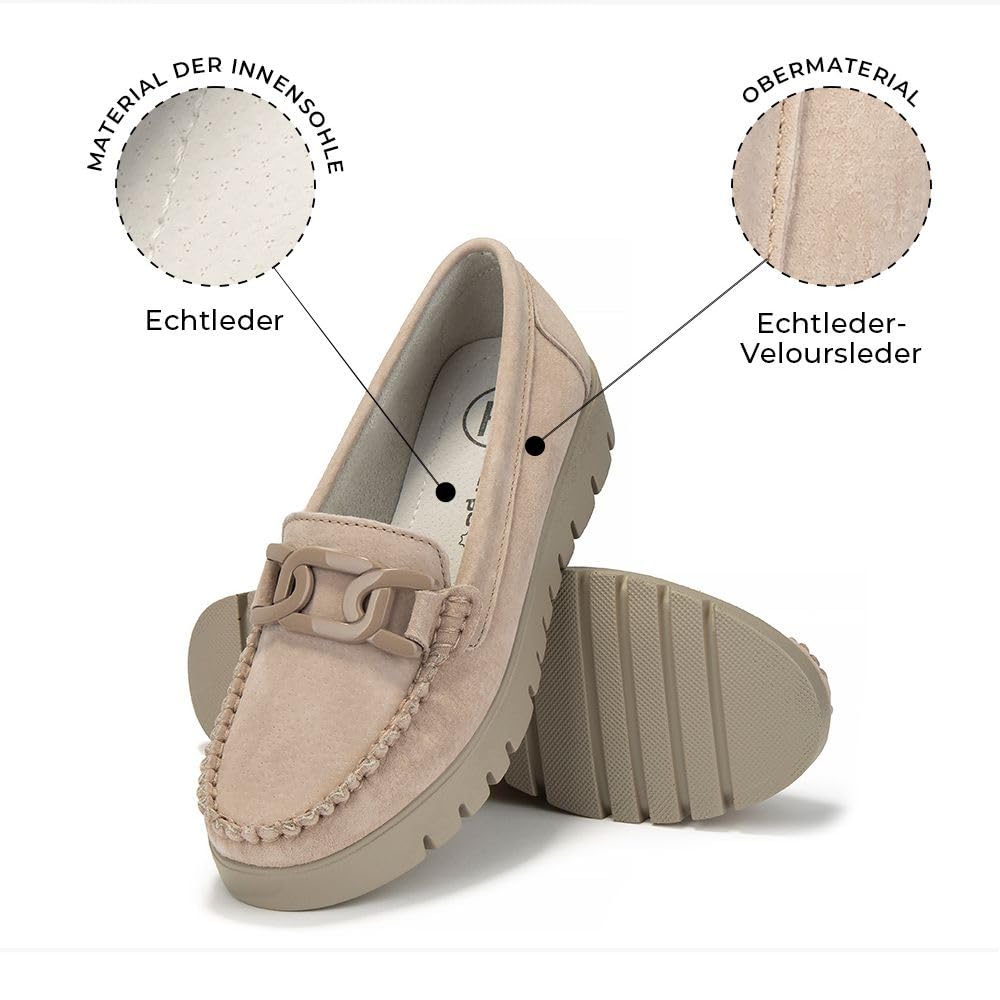 FILIPPO Plateau Loafer Damen Leder - Slipper & Mokassins für Damen