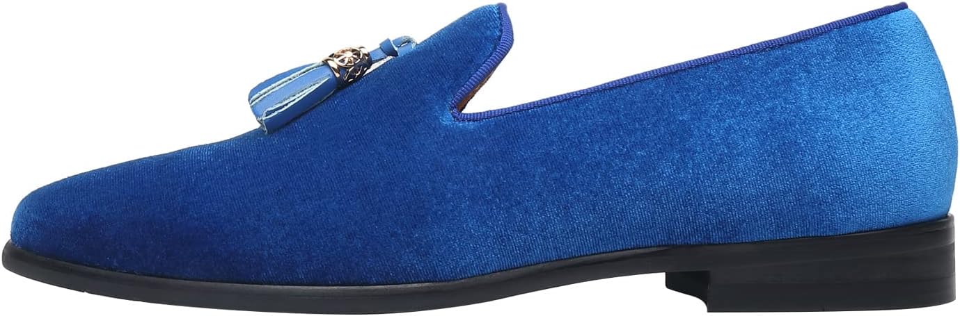 ELANROMAN Men's Loafers Tassels Penny Slip-On Luxury Wedding Shoes - Image 2