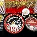 Recheel Movie Night Party Supplies Decorations, Movie Theme Birthday Paper Plates and Napkins Set with Cups and Straws for 24 Guests, 120 Pcs Disposable Party Snack Dinnerwares