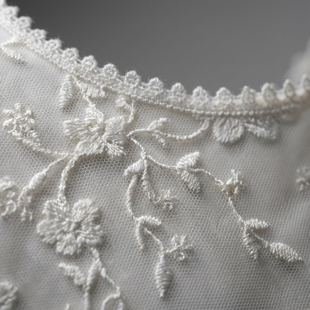 LalaMira Girls White Lace First Communion Dress with Veil - Tulle Flower Girl Dress with Pearl Button Back & Satin Bow