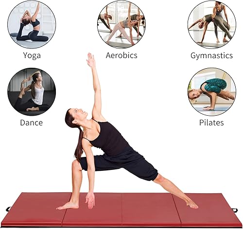 Miniatura 6 de BLKMTY Folding Gymnastics Mat 4'x8'x2"4'x6'x2" Gym Floor Mat Tumbling Mat for Gymnastics Skill Mat IndoorOutdoor Aerobics Fitness Mat Exercise Mat w