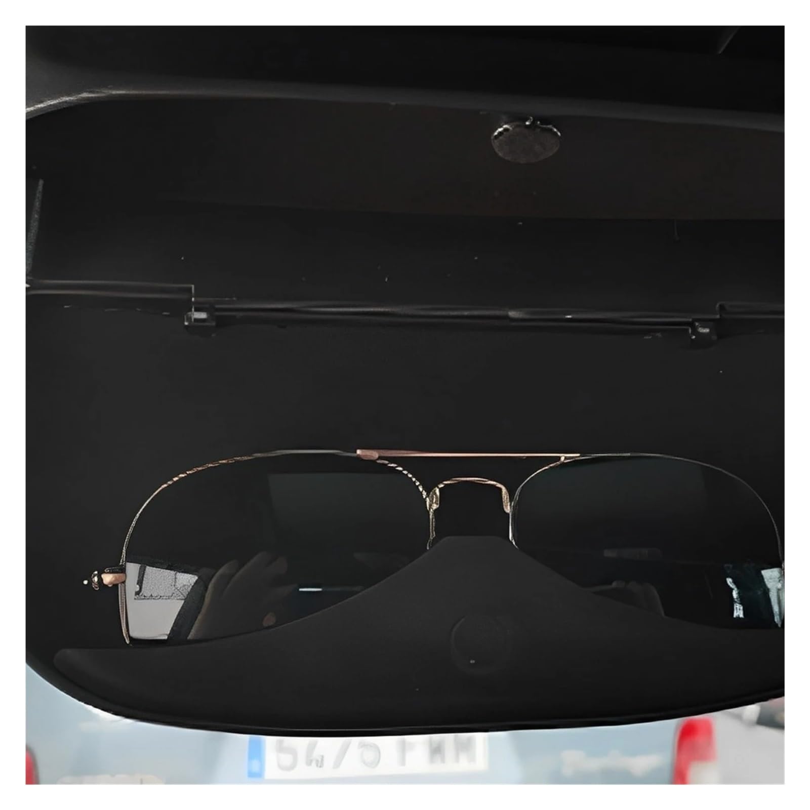 Porta Occhiali Interno Auto Custodia per Occhiali per Visiera per Auto Supporto per da Sole per Riutilizzabile Magnetico Portatile Multifunzionale(Black)