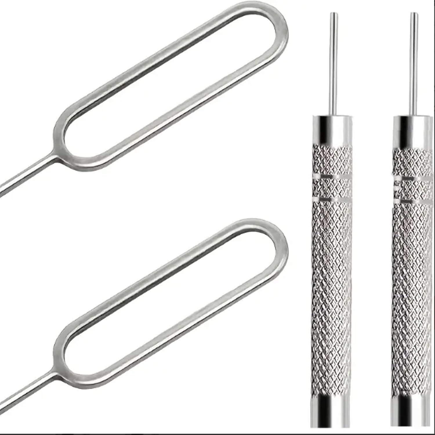 NEW'C 4 Pack SIM Card Removal Tool Kit, Universal SIM Card Eject Pin and Screen Protector for iPhone 13 6.1 inches, Stainless Steel SIM Tray Ejector with Metal Handle Needle
