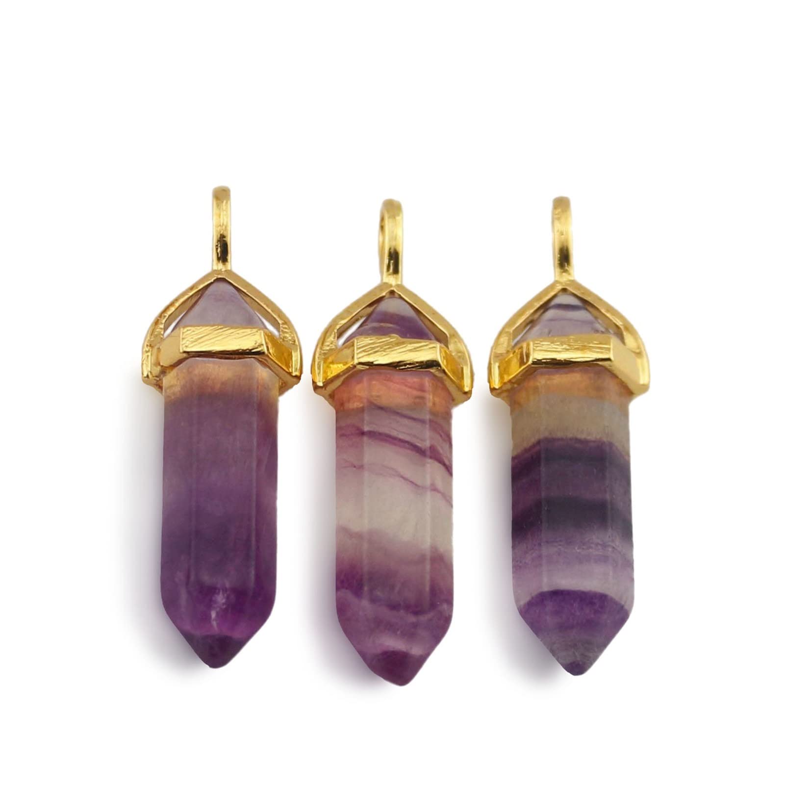 Amazon.co.jp: 天然水晶の原石 天然石六角柱ペンダント飾り