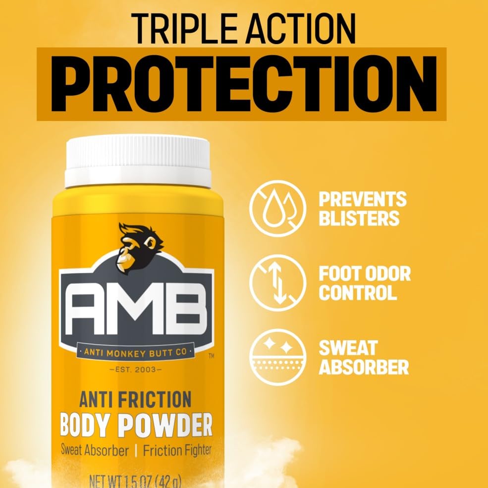 Image of Anti Monkey Butt Travel-Size Body Powder with Calamine - Talc-Free Sweat, Odor, & Friction Relief - Chafing Protection for Active Lifestyles - 1.5 oz - Pack of 12
