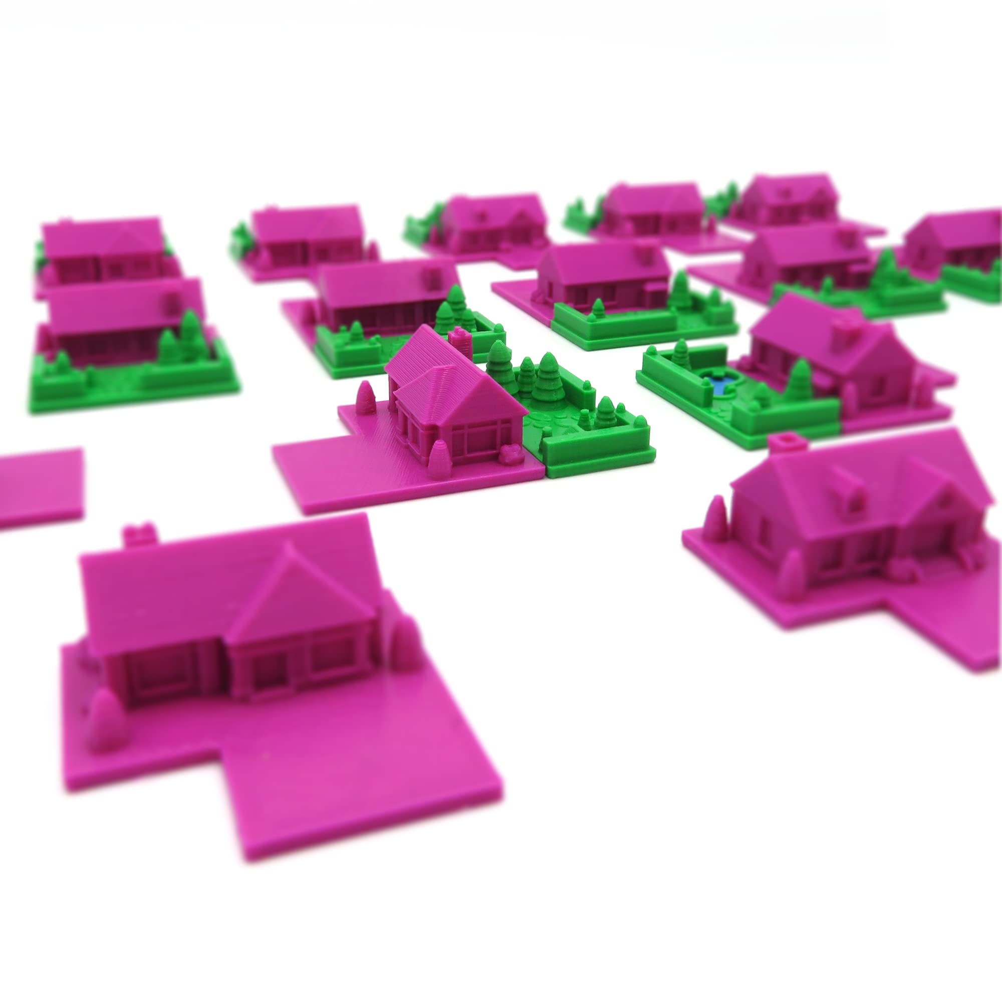 Pack de Mejora para Food Chain Magnate™ | 55 Piezas | Restaurantes, Casas, Jardines y Soportes de Carteles | Accesorio Premium para Juego Base