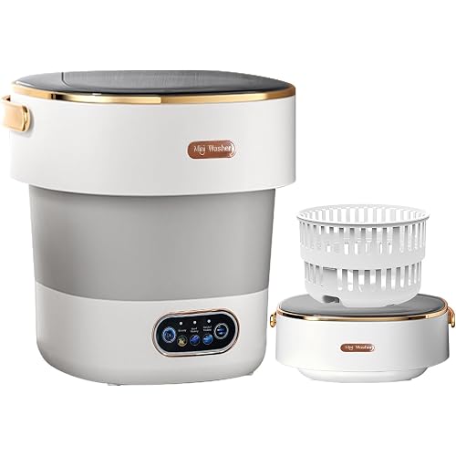 Portable Washing Machine,Mini Washer -20L Upgraded With Spin Basket,Small Clothes Folding Washing Machine Of Underwear, Baby And Small Clothes,Suitable For Home Apartments Dormitories,Hotels Pale Gray