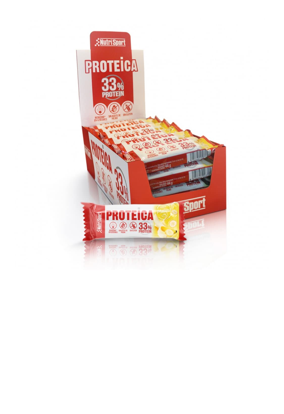 BARRITAS PROTEICAS NUTRISPORT (Exp. 24 Uds)+1 (BARRITA PROTEICA PLATANO 44GR (EXP. 24 UDS)+1)
