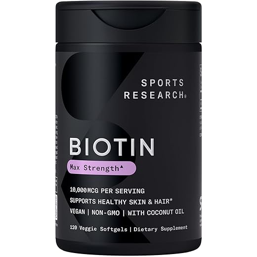 Sports Research Biotin 10,000mcg Vegan Softgels