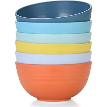Homestockplus Unbreakable Cereal Bowls 25 OZ Microwave and Dishwasher Safe BPA-Free Bowl Dessert Bowls for Serving Soup, Oatmeal, Pasta and Salad [Set of 6]