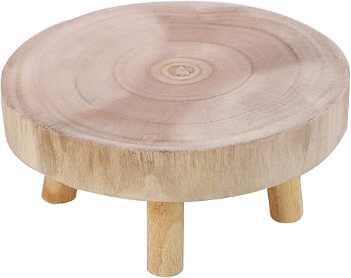 Miniatura 7 de Mini taburete de madera, estante para plantas en maceta, estante para bonsái, soporte para macetas de grano de madera, soporte para macetas para