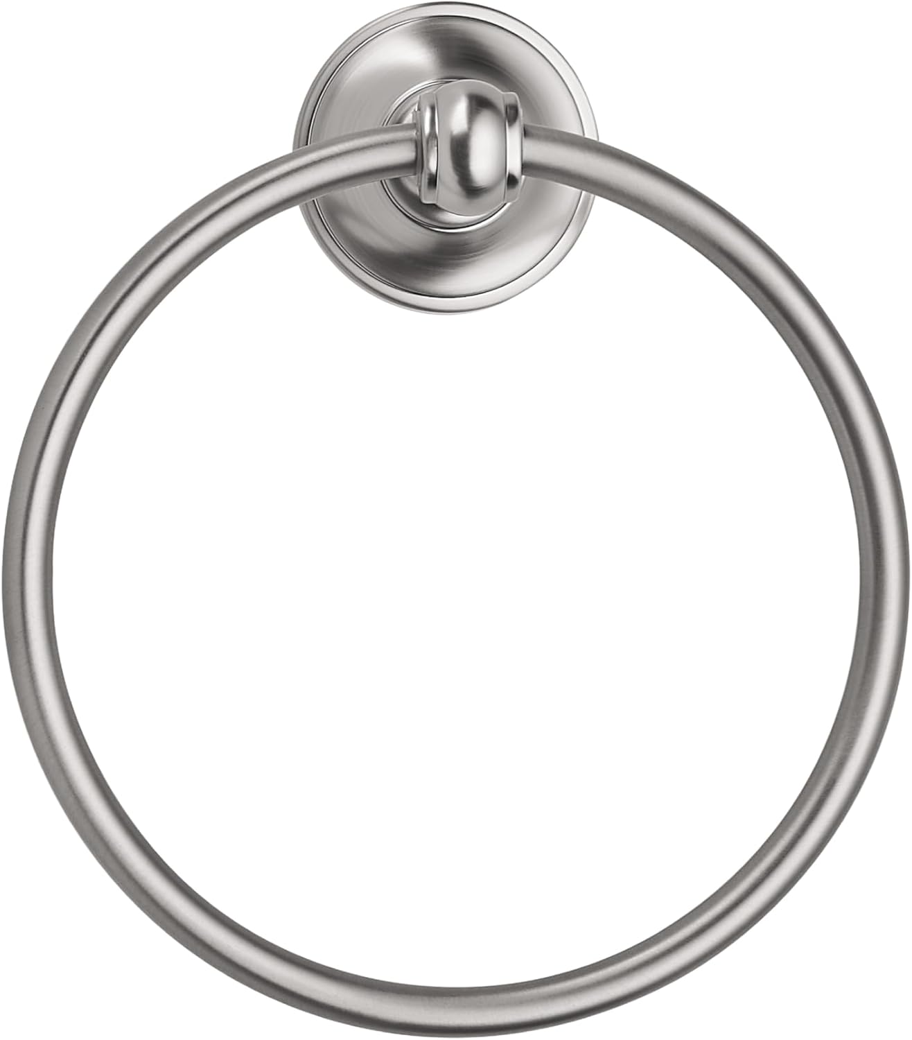 khtumeware 1 Pack Brushed Nickel Bath Towel Ring, Bathroom Hardware Accessories Heavy-Duty Hand Towel Holder for Bathroom, Modern Round Towel Hanger Wall Mounted