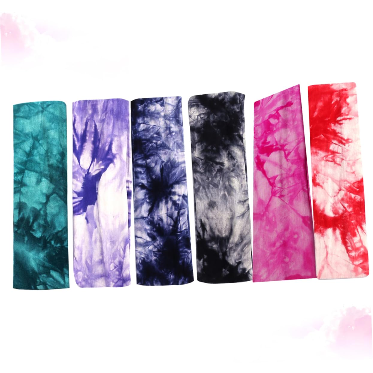 DOITOOL 18stücke Elastische Yoga-haarbänder Mit Schweißabsorbierender Funktion Bunte Tie-dye-designs Für Sport Und Fitness Schnelltrocknend Und Tragbar