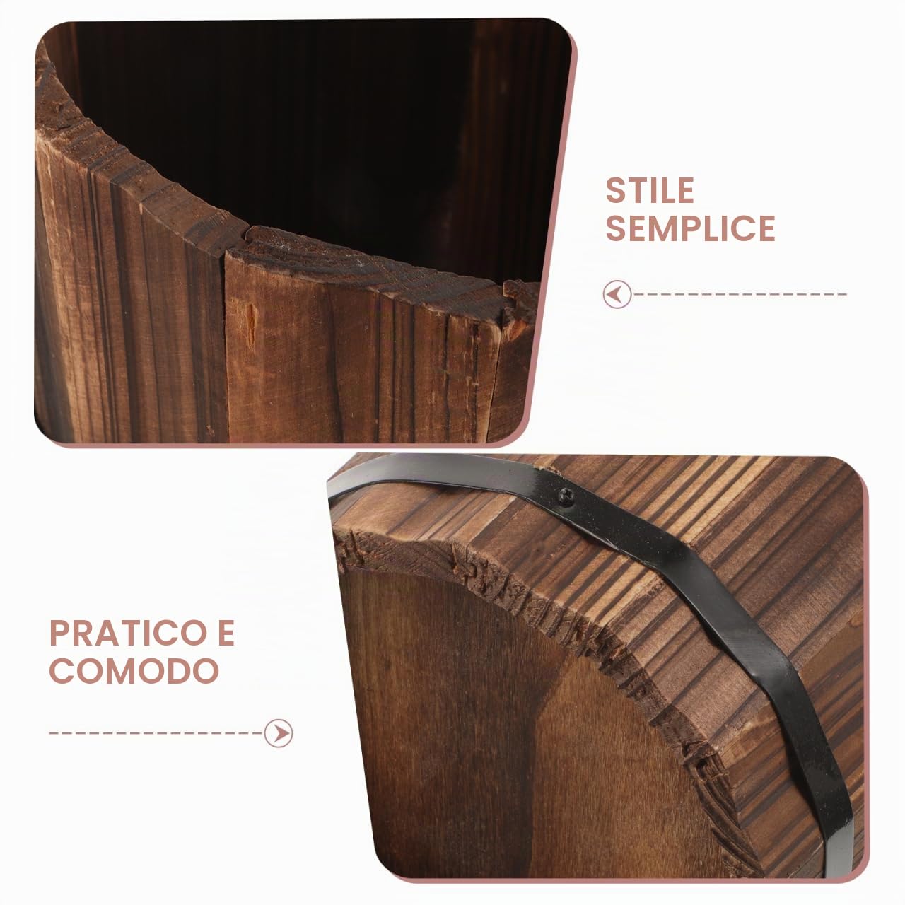 Ciieeo Portaombrelli in Legno Carbonizzato Supporto per Bastoni e Ventagli, Design e Moderno, Massimizza lo Spazio in Ogni Angolo