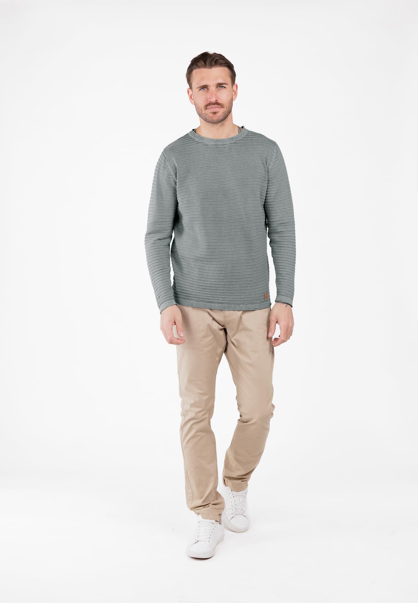 KEYLARGO Klmanuel okrągły sweter męski, Szałwia Green (1550), 3XL