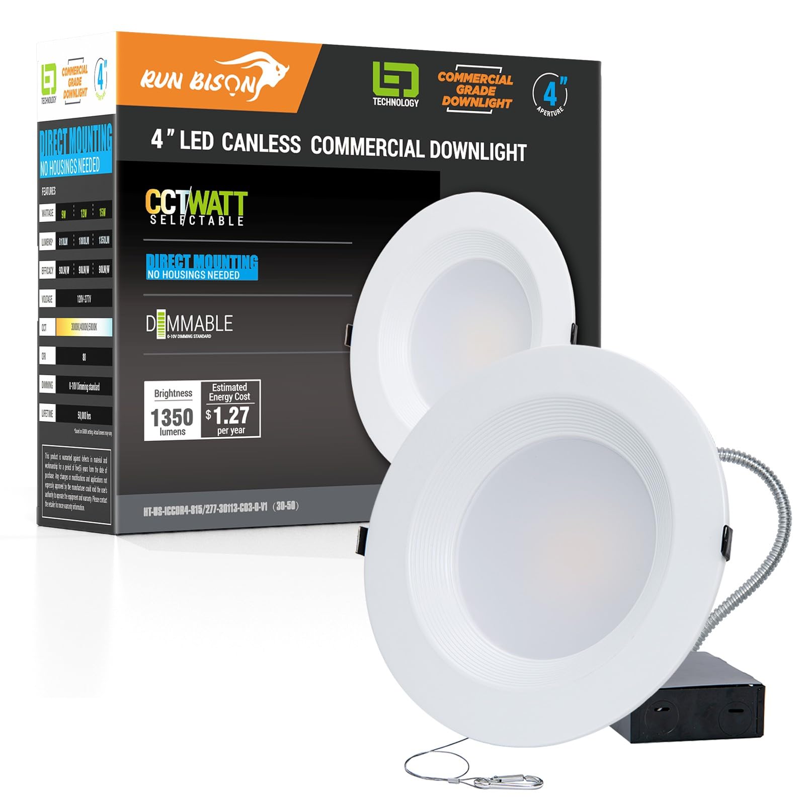 Run Bison 4 Inch Recessed LED Commercial Downlight Instruction Manual