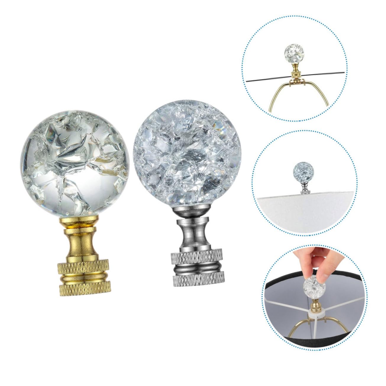 Lot De 5 Fleurons De Lampe En Laiton Doré - 6.2x6.2x2cm - Pour Abat-jour 10mm - Décoration Luminaire DIY