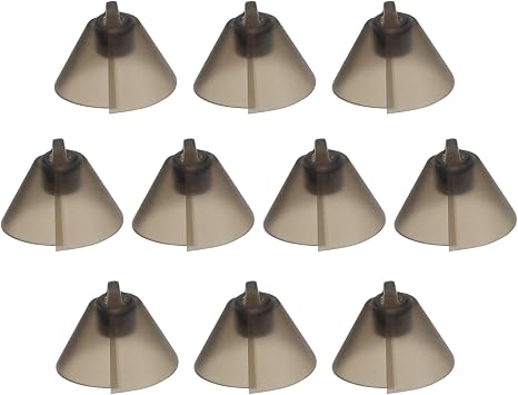 10pcs Hearing Aid Domes Soft Silicone Receiver Tulip Domes Audiphone Ear Tips Replacements Earbud Audiphone Invisible Tip Domes Transparent Black