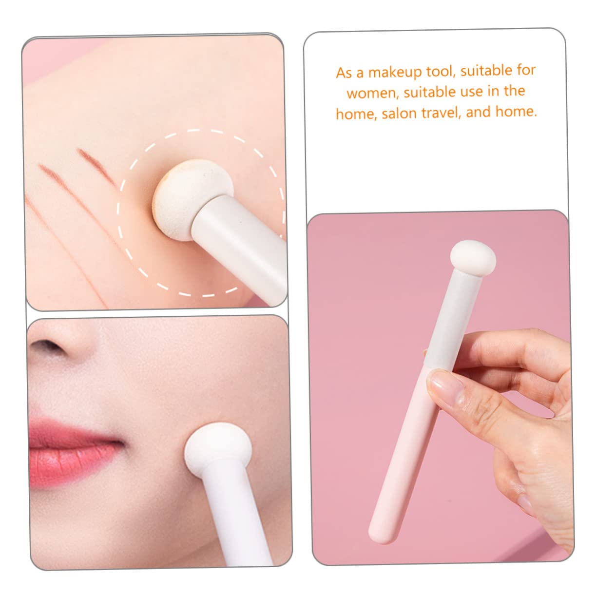 FOMIYES 4 Set Di Spugna Per Il Trucco Con Manico Per Fondotinta Crema Per Gli Occhi 4 Pezzi*4