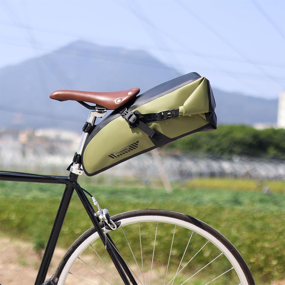 10L Torba rowerowa na siodełko Wodoodporna torba rowerowa pod siodełko Duża pojemność pod siedzeniem Pokrowiec na akcesoria rowerowe do rowerów składanych Mountain MTB Road (zielony)