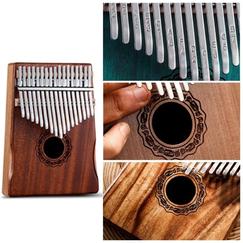 Kalimba Fortepian 17 Klawiszy Kciuk Fortepian Kalimba Drewno Kamforowe C Tone Z Torbą Książka Muzyczna Naklejki W Skali Młotek Tuningowy Sapele/drewno Klonowe(Style 1)