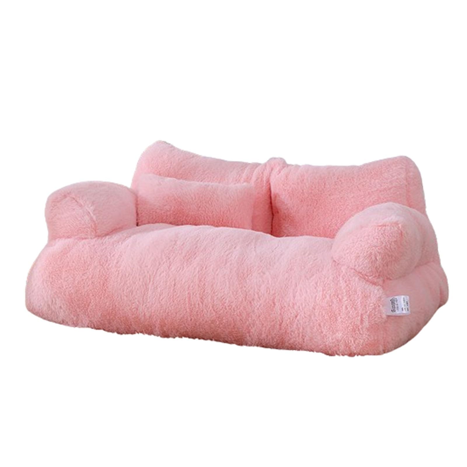 Katzenbett Flauschig und weich Katzensofa Haustiersofa Hundesofa mit Rutschfester Unterseite, Katzen Bett Bezug in Waschmaschine waschbar(Pink,L)