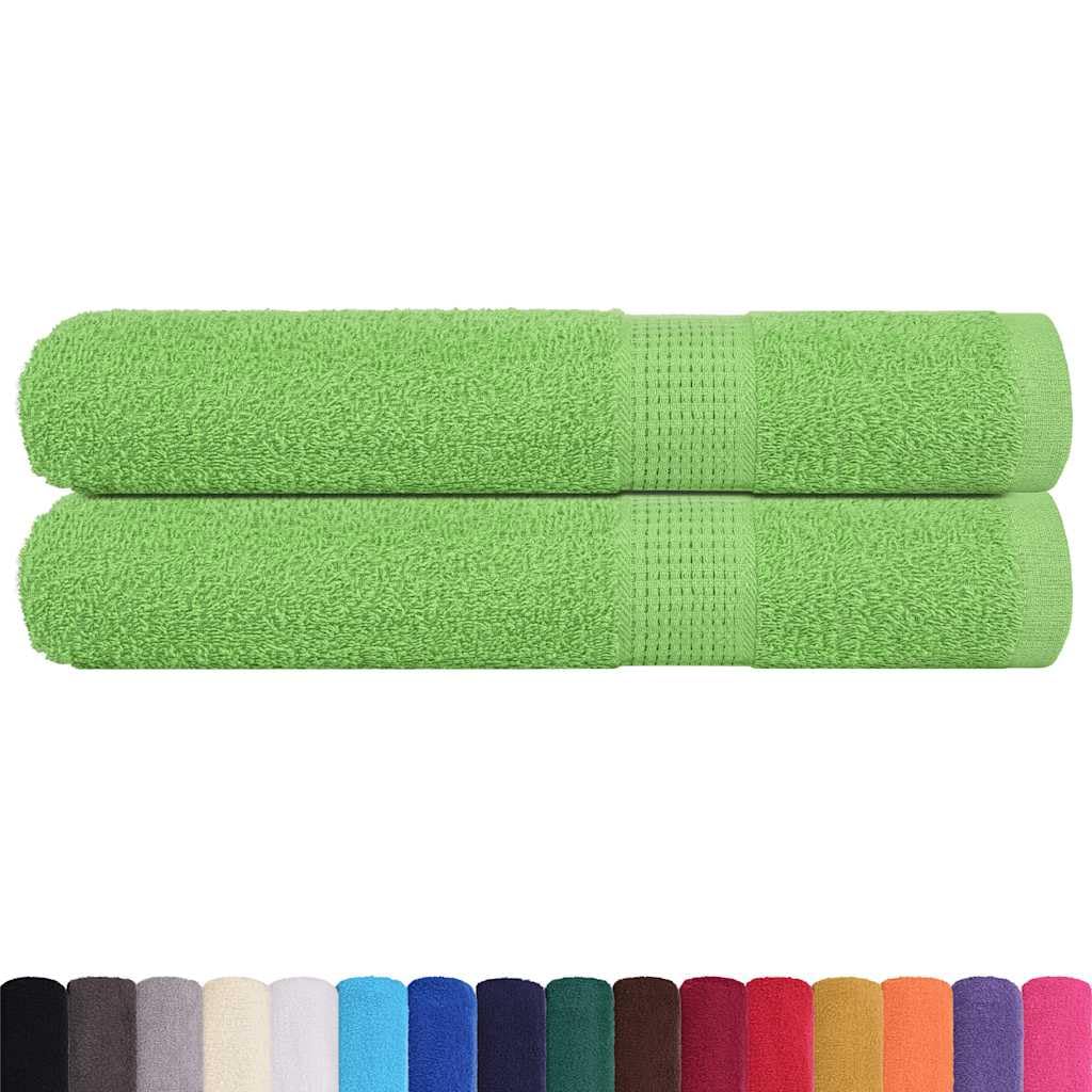 vidaXL Toallas FROGN 2 uds Verde Manzana 100x200 cm 360 g/m²