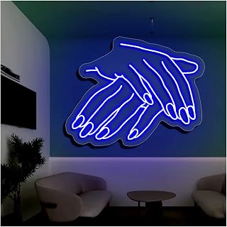 Leuchtreklamen, LED-Leuchtreklame, individuelle Leuchtreklame „Nails“, handgemachte LED-Leuchtreklame für Nagelstudio-Dekoration, Zuhause, Zimmer, Geschäft, Wanddekoration (Farbe: Weiß, Größe: