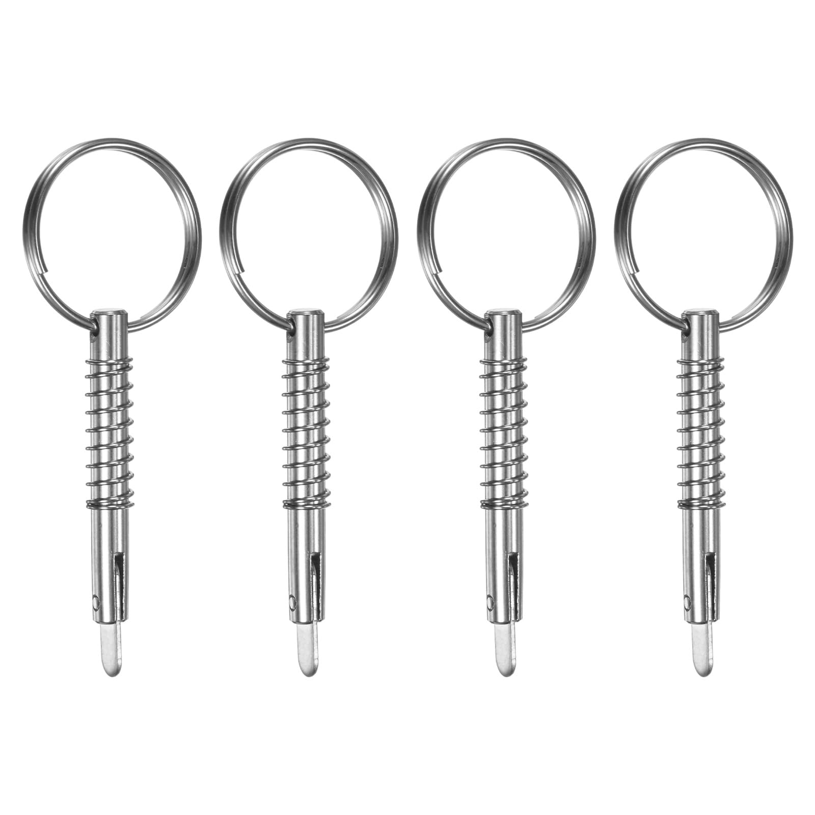 M METERXITY 4-Pack Quick Release Pins, 316 Stainless Steel 6.3mm Dia., 41mm Usage Length Bimini Top Pin with Drop Cam & Spring for Deck Boat/Canopy, Marine Hardware
