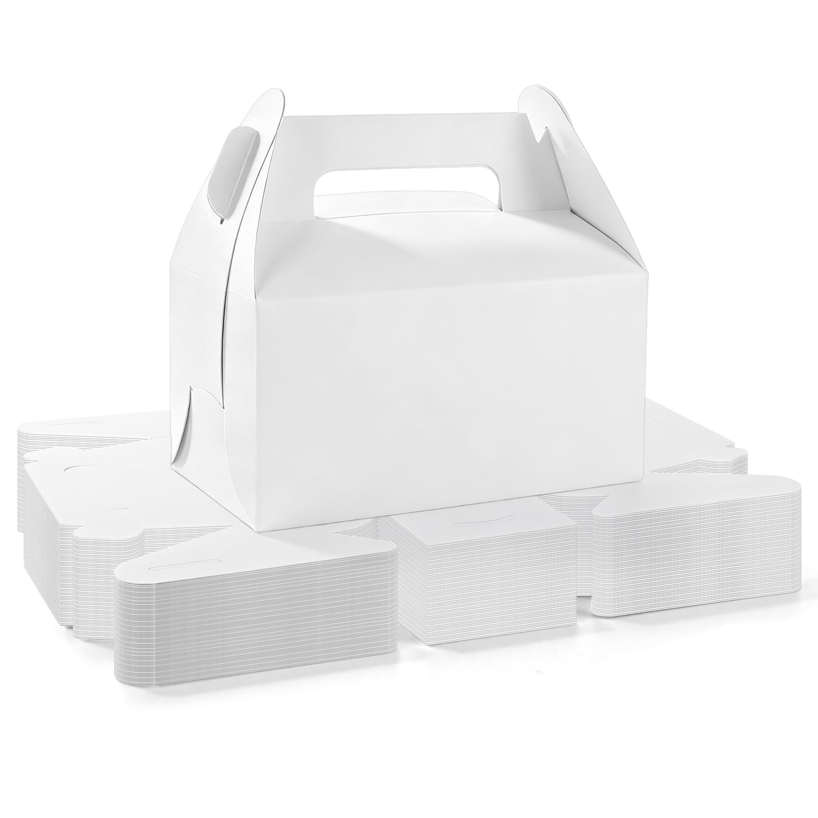 AZKEEGREY 60 Pcs White Party Food Boxes, Small Gable Gift Box