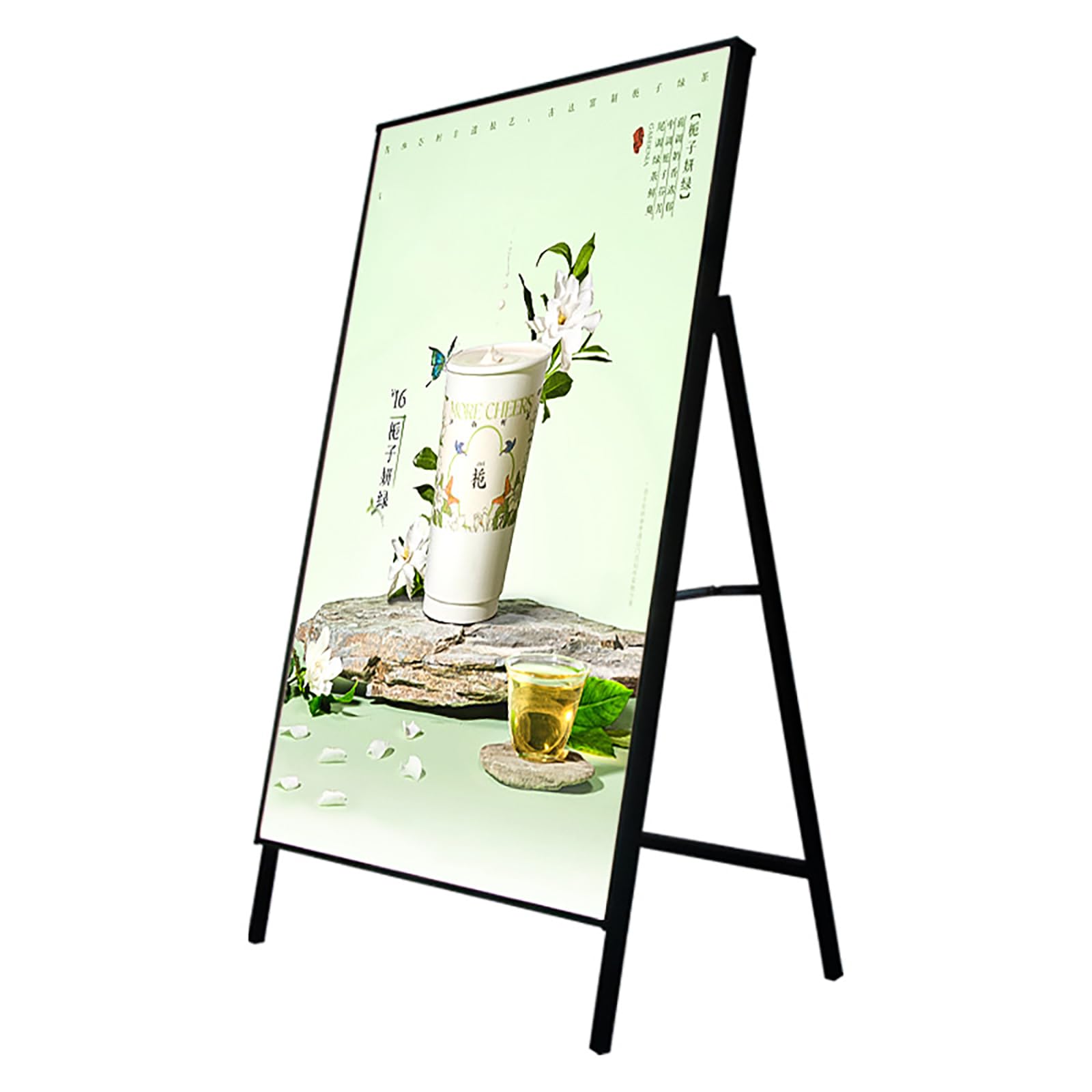 CucCe panneau de menu de restaurant à LED Cadre d'affiche LED, présentoir de panneau de Menu, support d'affiche sur pied, panneaux d'affichage de magasin rétroéclairés par LED Tableau indicateur(60*90