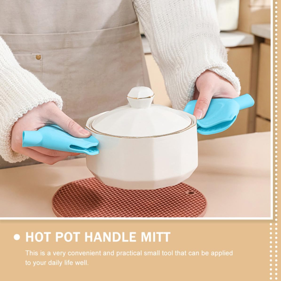 2pcs Anti Scald Pot Lid Holder Silicone, Heat Resistant Kitchen Grip