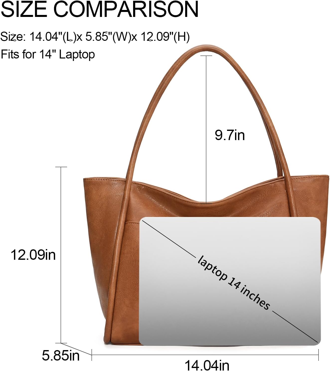 GAEKEAO Tote Bag for Women Work with Zipper Vegan Leather Ladies Travel Shoulder Bags Purses and Handbags Casual Weekender - Image 3