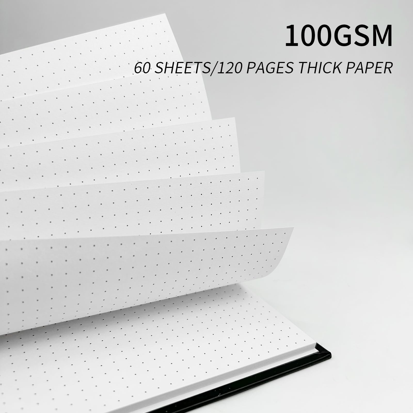 Rinrda Lot de 4 carnets à spirale à pois de 21,6 x 27,9 cm à couverture rigide de 120 pages de 100 g/m² à couverture rigide pour école, bureau, artiste