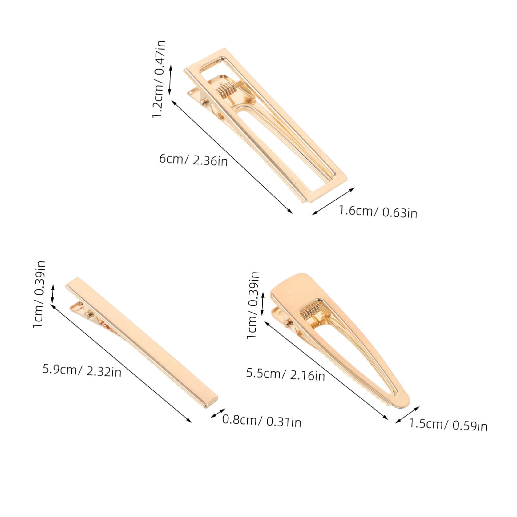 Hohopeti 60 pezzi Fermagli Capelli in Metallo Dorato di Tipi Clip Alligatore per Accessori Fai da Te Ragazze e Donne Delicati sui Capelli Resistenti e Leggeri per Uso Prolungato