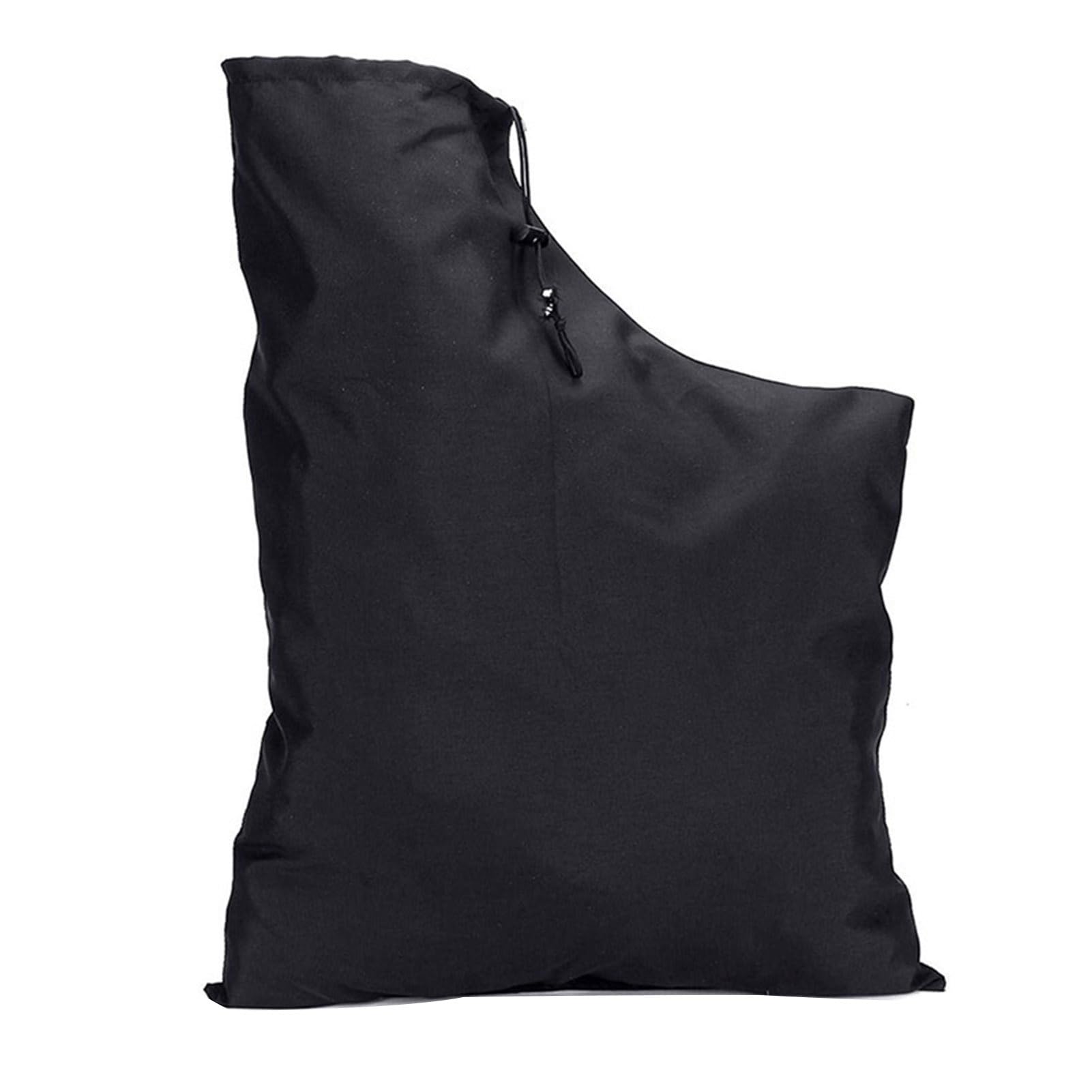 Leaf Blower Bag, 420D Oxford Fabric Waterproof Debris Collection Storage Pouch with Bottom Zipper, Large Capacity Universal Replacement Fits for Most Garden Vacuums, 44x60cm Black
