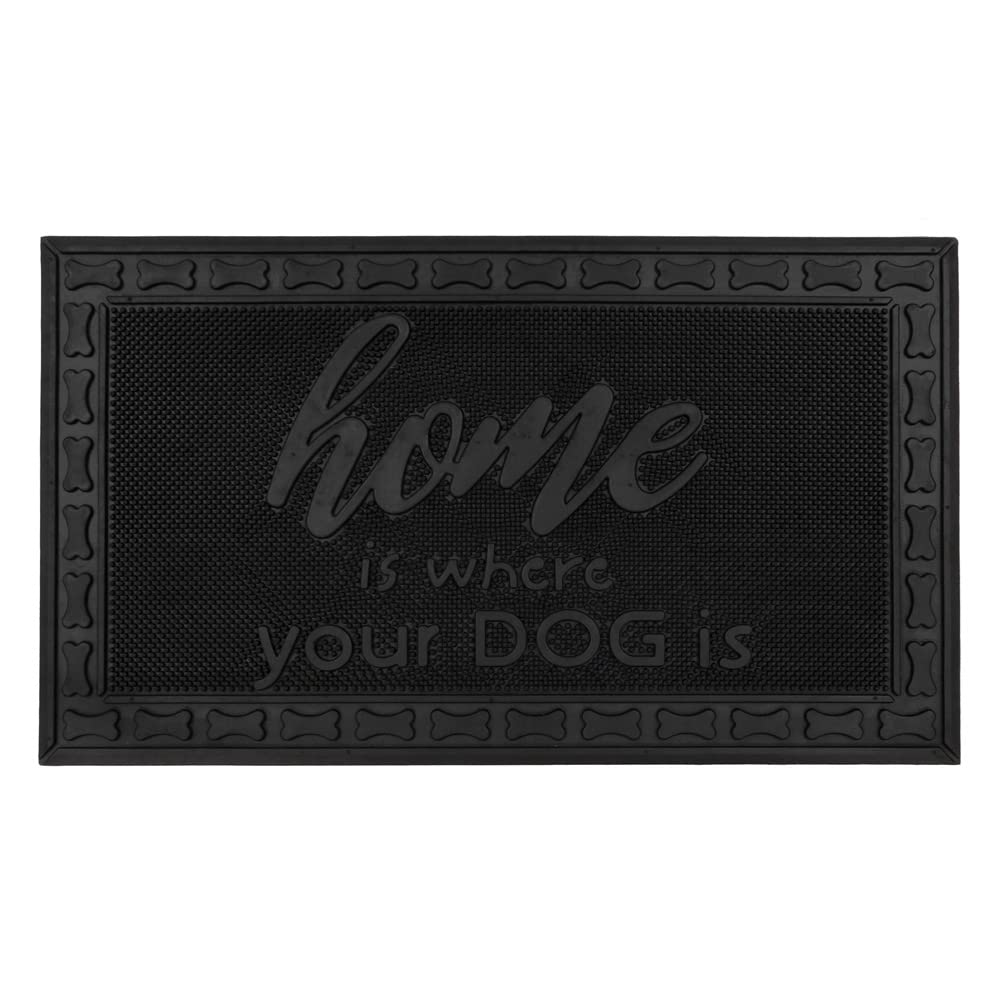 JVL Rubber Pin Doormat - 40x70cm - Black