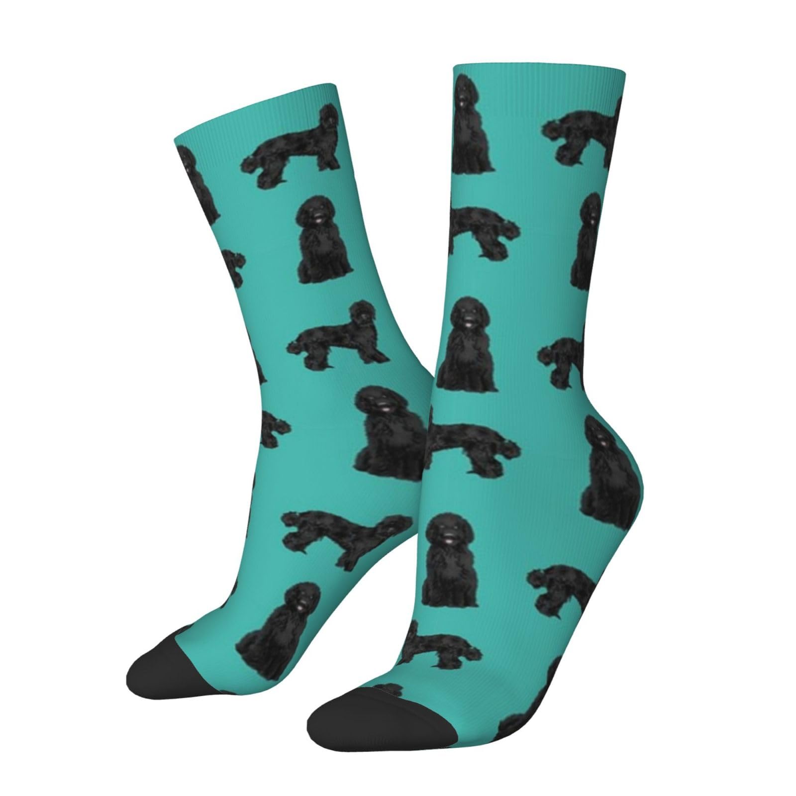 Labradoodle Cute Black Labradoodles Design Novelty Socks Athletic Socks Sport Running Calf Socks Crew Socks Above Ankle Men Wome Cotton Socks
