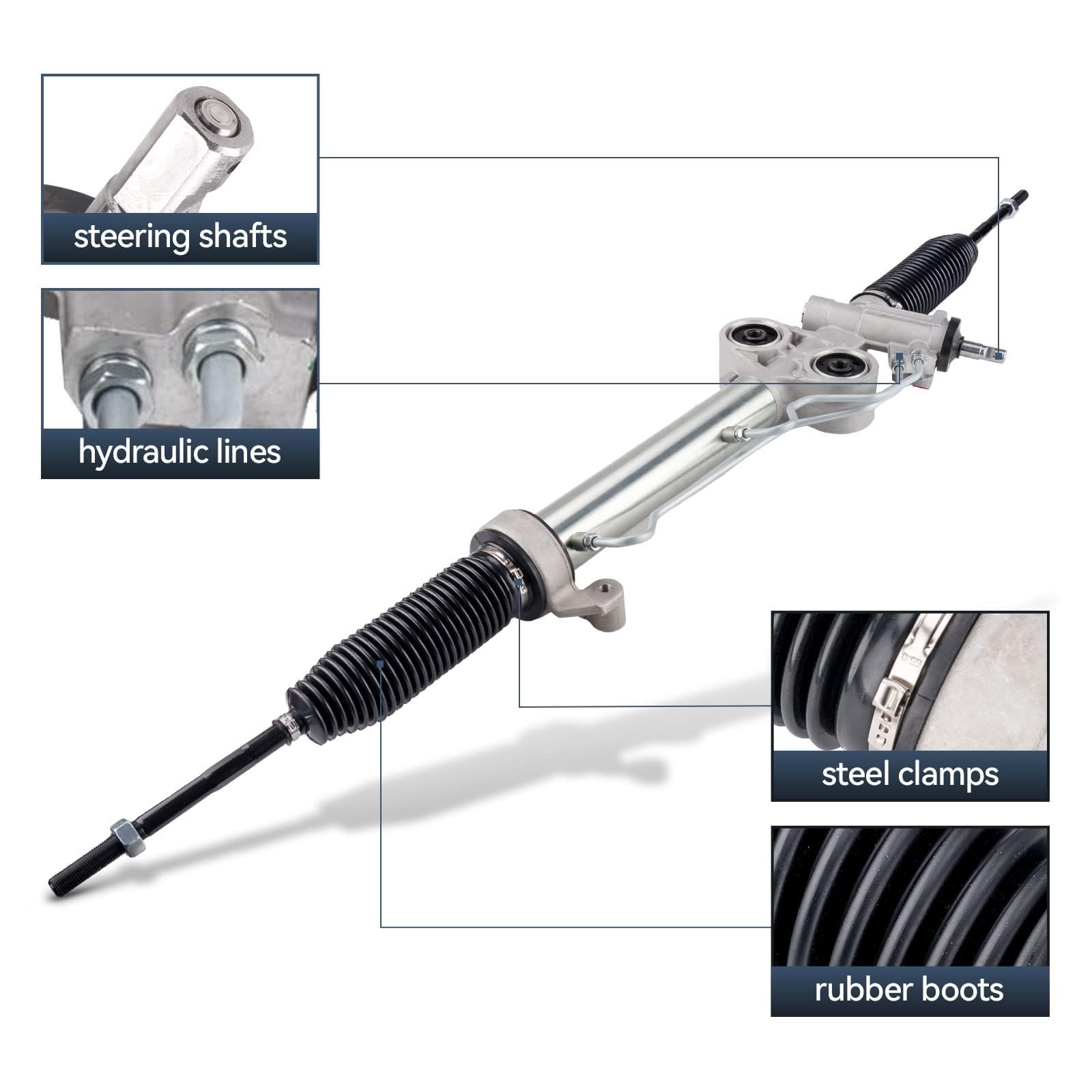 Pair Rack & Pinion Inner Tie Rod Boots Kit For 2007-2013 Chevy GMC Sierra 1500 - Foto 11