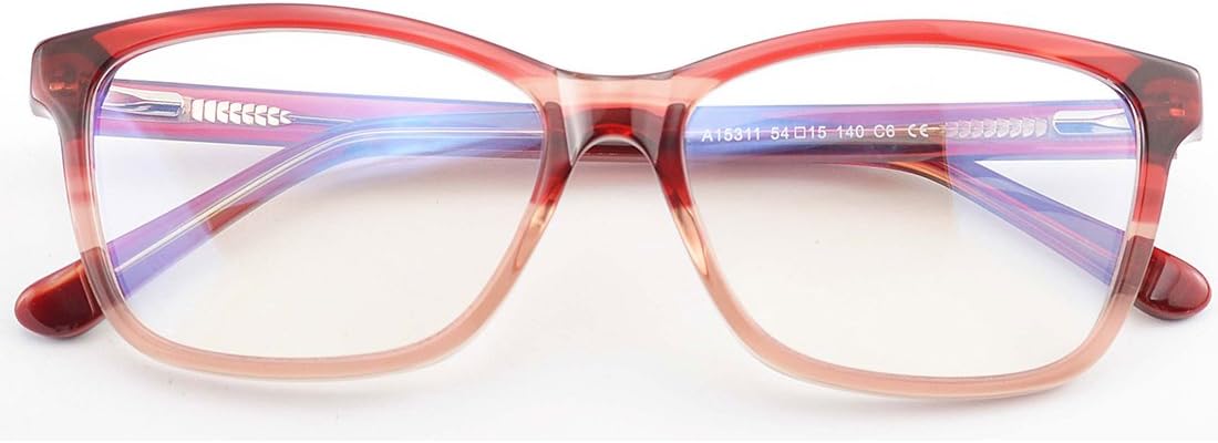 Blue Blocker Glasses for Women, Anti Blue Light Computer Reading Gaming Glasses, Anti Eyestrain UV Filter Lens Acetate Frame Eyeglasses