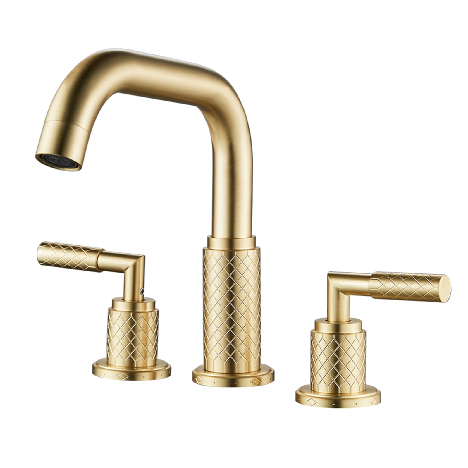ZQFHSX Basin Mixer Faucet 3 Hole Brass Swivel Bathroom Faucet-Chrome